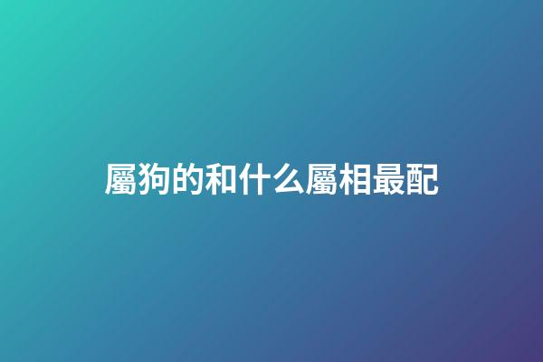 屬狗的和什么屬相最配（狗配哪個生肖最好）-第1張-星座運(yùn)勢-玄機(jī)派