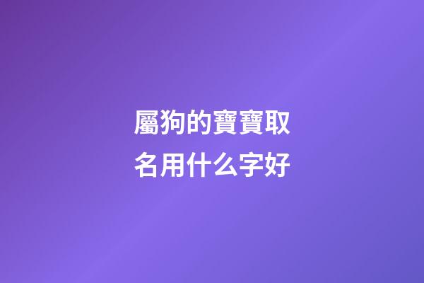 屬狗的寶寶取名用什么字好(屬狗的寶寶取名字有什么講究)-第1張-寶寶起名-玄機派