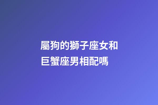 屬狗的獅子座女和巨蟹座男相配嗎-第1張-星座運(yùn)勢(shì)-玄機(jī)派