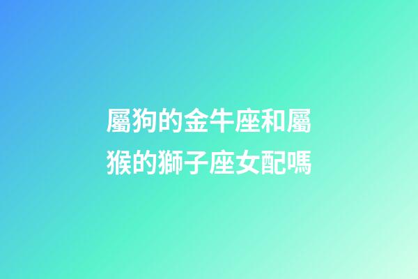 屬狗的金牛座和屬猴的獅子座女配嗎-第1張-星座運勢-玄機派