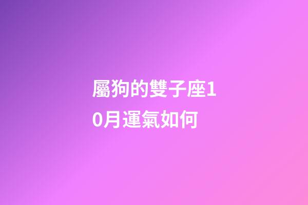 屬狗的雙子座10月運氣如何-第1張-星座運勢-玄機派