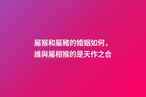 屬猴和屬豬的婚姻如何，誰與屬相猴的是天作之合-第1張-觀點(diǎn)-玄機(jī)派