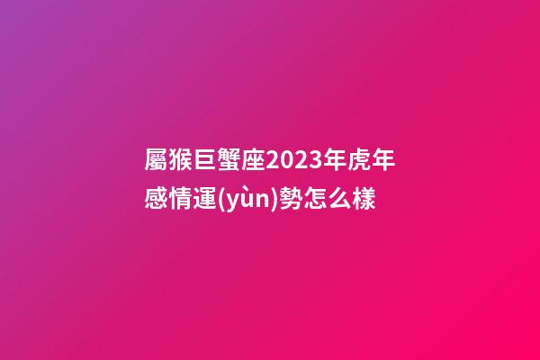 屬猴巨蟹座2023年虎年感情運(yùn)勢怎么樣-第1張-星座運(yùn)勢-玄機(jī)派
