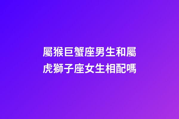 屬猴巨蟹座男生和屬虎獅子座女生相配嗎-第1張-星座運勢-玄機派