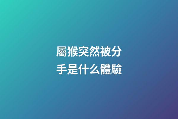 屬猴突然被分手是什么體驗