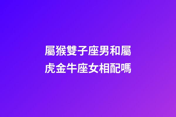 屬猴雙子座男和屬虎金牛座女相配嗎-第1張-星座運勢-玄機派