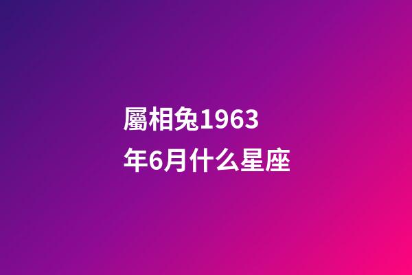屬相兔1963年6月什么星座