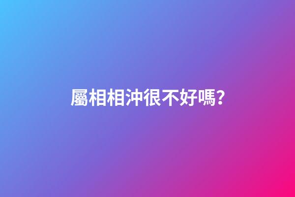 屬相相沖很不好嗎？