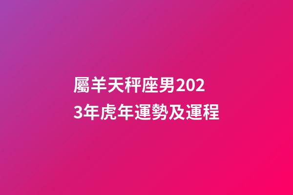 屬羊天秤座男2023年虎年運勢及運程-第1張-星座運勢-玄機派