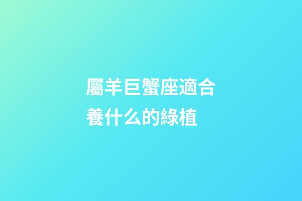 屬羊巨蟹座適合養什么的綠植-第1張-星座運勢-玄機派