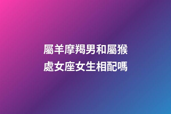 屬羊摩羯男和屬猴處女座女生相配嗎-第1張-星座運勢-玄機派