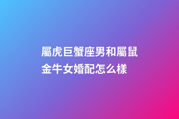 屬虎巨蟹座男和屬鼠金牛女婚配怎么樣-第1張-星座運勢-玄機派