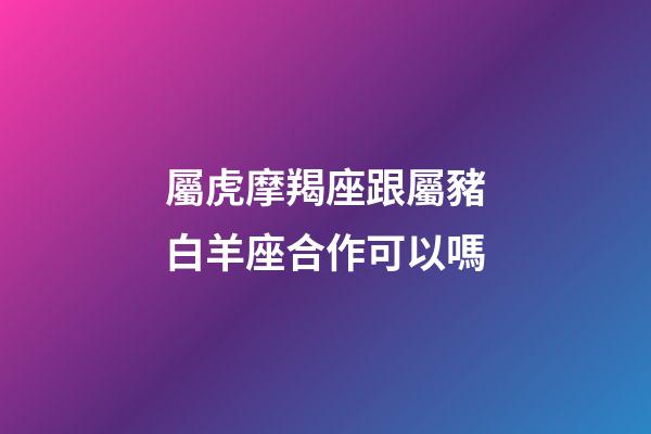 屬虎摩羯座跟屬豬白羊座合作可以嗎-第1張-星座運勢-玄機派