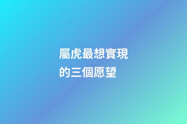 屬虎最想實現的三個愿望