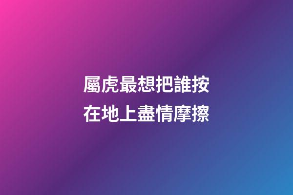 屬虎最想把誰按在地上盡情摩擦