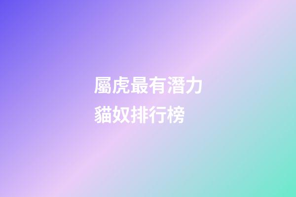 屬虎最有潛力貓奴排行榜
