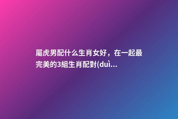 屬虎男配什么生肖女好，在一起最完美的3組生肖配對(duì)-第1張-觀點(diǎn)-玄機(jī)派
