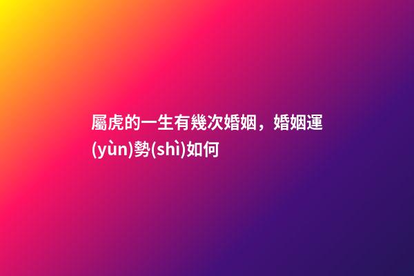 屬虎的一生有幾次婚姻，婚姻運(yùn)勢(shì)如何