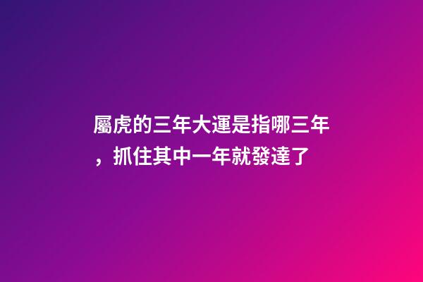 屬虎的三年大運是指哪三年，抓住其中一年就發達了