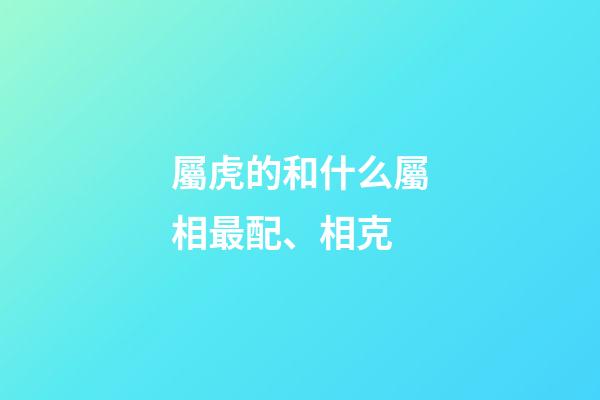 屬虎的和什么屬相最配、相克（屬虎女人最佳丈夫）-第1張-星座運勢-玄機派