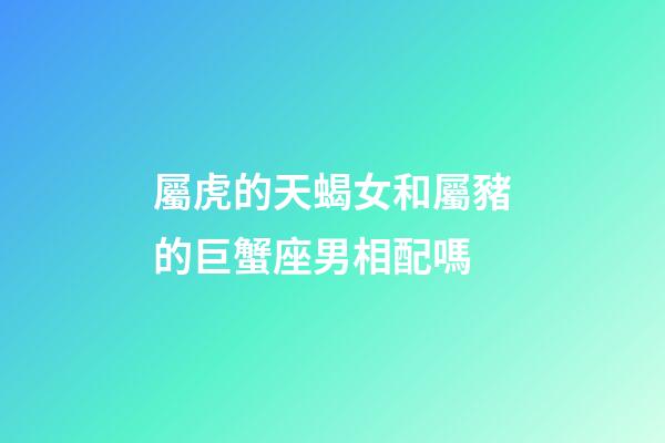 屬虎的天蝎女和屬豬的巨蟹座男相配嗎-第1張-星座運勢-玄機派