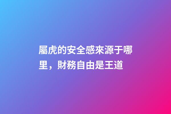 屬虎的安全感來源于哪里，財務自由是王道