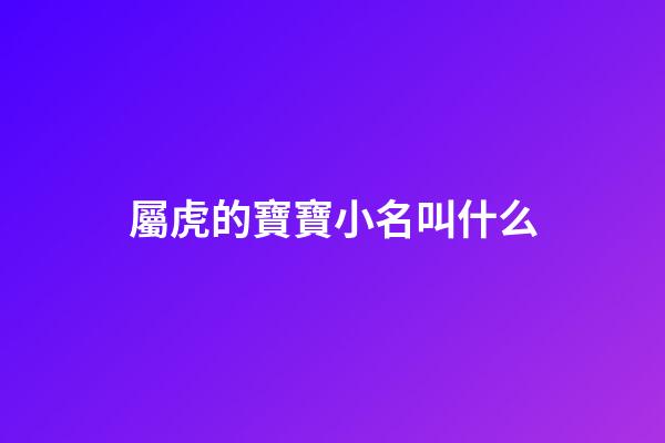 屬虎的寶寶小名叫什么(屬虎的起小名叫什么好呢)-第1張-寶寶起名-玄機派