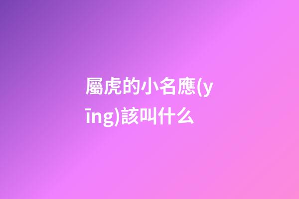 屬虎的小名應(yīng)該叫什么(屬虎的人小名叫什么)-第1張-寶寶起名-玄機(jī)派