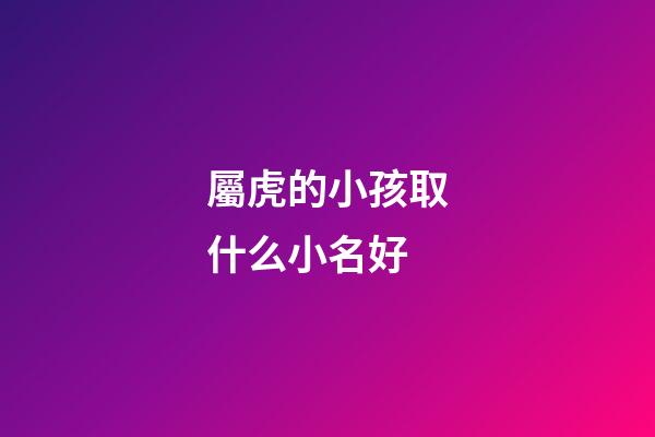 屬虎的小孩取什么小名好(屬虎的小孩起什么名字)-第1張-寶寶起名-玄機派