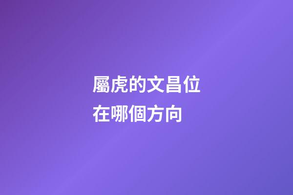 屬虎的文昌位在哪個方向