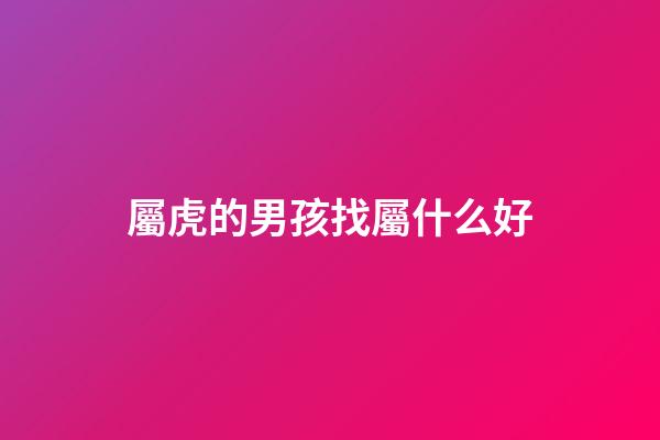 屬虎的男孩找屬什么好