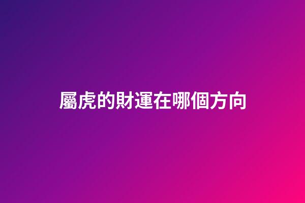 屬虎的財運在哪個方向