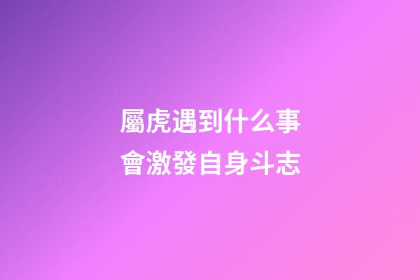 屬虎遇到什么事會激發自身斗志