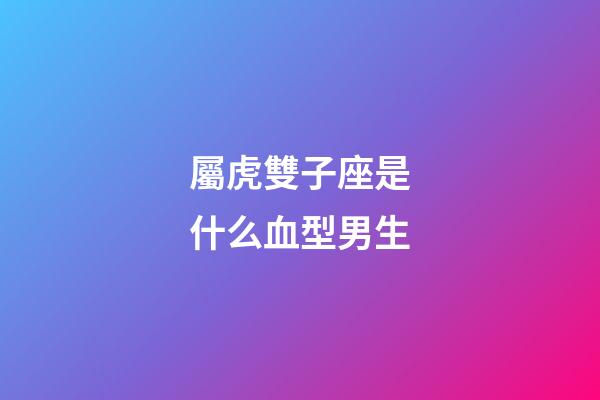 屬虎雙子座是什么血型男生-第1張-星座運勢-玄機派