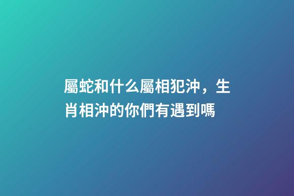 屬蛇和什么屬相犯沖，生肖相沖的你們有遇到嗎-第1張-觀點(diǎn)-玄機(jī)派
