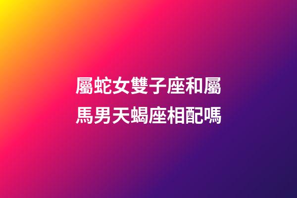 屬蛇女雙子座和屬馬男天蝎座相配嗎-第1張-星座運勢-玄機派