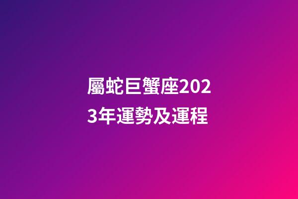 屬蛇巨蟹座2023年運勢及運程-第1張-星座運勢-玄機派