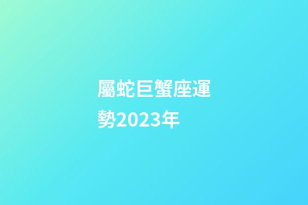 屬蛇巨蟹座運勢2023年-第1張-星座運勢-玄機派
