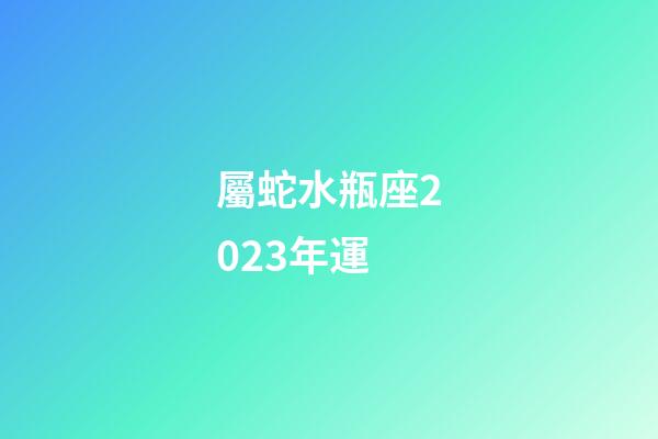 屬蛇水瓶座2023年運-第1張-星座運勢-玄機派