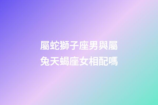 屬蛇獅子座男與屬兔天蝎座女相配嗎-第1張-星座運勢-玄機派