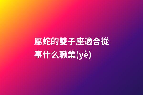 屬蛇的雙子座適合從事什么職業(yè)-第1張-星座運(yùn)勢-玄機(jī)派