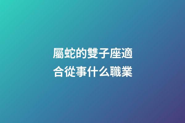 屬蛇的雙子座適合從事什么職業