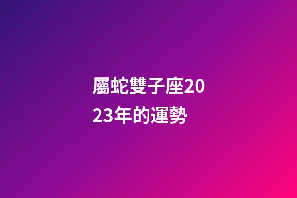 屬蛇雙子座2023年的運勢-第1張-星座運勢-玄機派