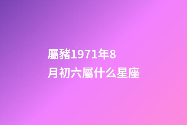 屬豬1971年8月初六屬什么星座-第1張-星座運勢-玄機派