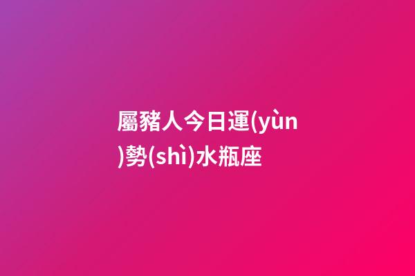 屬豬人今日運(yùn)勢(shì)水瓶座-第1張-星座運(yùn)勢(shì)-玄機(jī)派