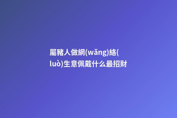 屬豬人做網(wǎng)絡(luò)生意佩戴什么最招財