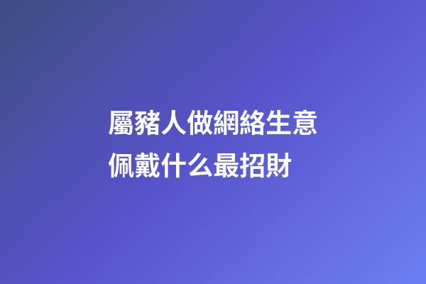屬豬人做網絡生意佩戴什么最招財