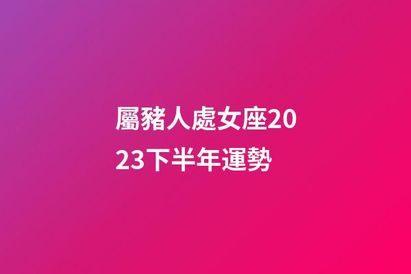 屬豬人處女座2023下半年運勢-第1張-星座運勢-玄機派