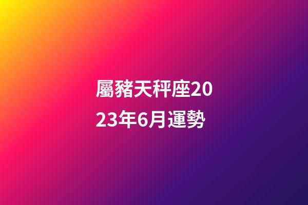 屬豬天秤座2023年6月運勢-第1張-星座運勢-玄機派