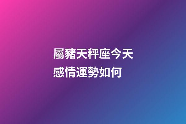 屬豬天秤座今天感情運勢如何-第1張-星座運勢-玄機派